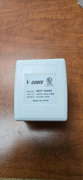 Tr1640p Adi Tr1640p/ul Kantech Systems Ac Transformer Plug-in 110/16 Volt 40 Vac