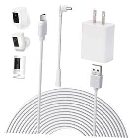 Aothaigro 724164942418 26ft Power Cord And Adapter For Ring Spotlight Cam Pro/plus Battery Stick Up