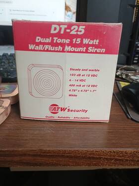 Dt-25 Atw Security Dt 25 Dual Tone 51 Wall Flush Mount Siren New In Box