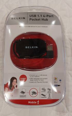 F5u045 Belkin New Sealed Usb 1.1 4-port Pocket Hub