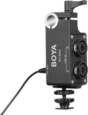 By-ma2 Boya 2-channel On-camera Xlr Audio Mixer For Dslr Miirrorless And