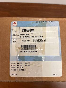 Es6w6w Burndy - 8-8 Al/cu Insulated Splice Sleeve Box Of 100