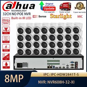 Ipc-hdw2841tp-s Dahua 32ch 32mp Ai Nvr 8mp Wizsense Starlight Ip Camera Ir Cctv System Mic Lot