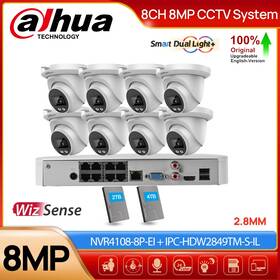 Ipc-hdw2849tm-s-il Dahua 8ch 8mp 4k Dual Light Full Color Wizsense Security Camera System Lot Mic