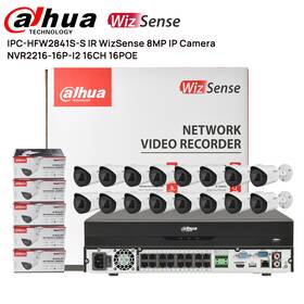 Ipc-hfw2841s-s Dahua 16ch 16poe 4k 8mp Ir 30m Mic Bullet Ip Camea Wizsense Cctv System Kit Lot