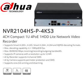 Nvr2108hs-8p-4ks3 Dahua Nvr2104hs-p-4ks3 New 4ch 12mp 1sata 8ch Poe 4k Nvr Cctv