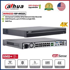 Nvr4232-16p-4ks2 Dahua 4k Nvr4232-16p-4ks2/l 32 Channel 2hdds 16 Poe Network Video Recorder Us