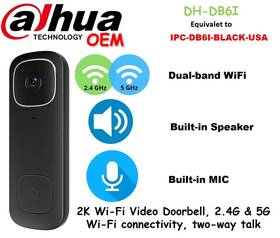 Dh-db6i Dahua Oem 5mp Wifi Video Doorbell 2.4 Ghz And 5 Wi-fi Connectivity
