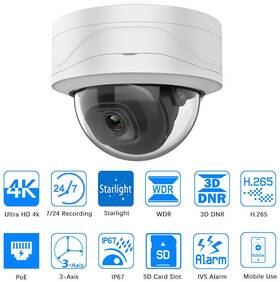 Ipc-hdbw2831e-s-s2 Dahua Oem 4k 8mp Starlight Ir Ivs Ip Dome Camera Poe Security