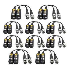 Kjp02 Douzime 8mp 4k Hd Bnc Video Balun 10 Pairs Ahd Tvi Cvi Cvbs Utp Rj45 Cctv Security