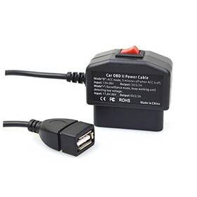 Enruige 768587466649 Obd Obd2 To Usb-a Port Power Cable For Dash Camera 24 Hours Surveillance Acc