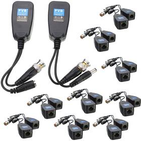 Exgoofit 795042074989 10 Pairs Hd-cvi/tvi/ahd Passive Video Balun With Power Connector And Rj45 Cat