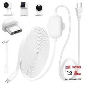 Goldtime Store Loi0293 25ft Outdoor Power Adapter For Wyze Cam Compatible With Micro Usb Port White