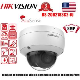 Ds-2cd2183g2-iu Hikvision 4k 8mp Ip Camera Acusense Darkfighter Dome Audio Poe