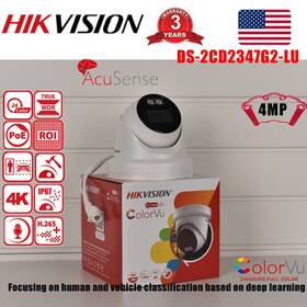 Ds-2cd2347g2-lu Hikvision 4mp Colorvu Fixed Turret Ip Camera 2.8mm Lens Mic Poe