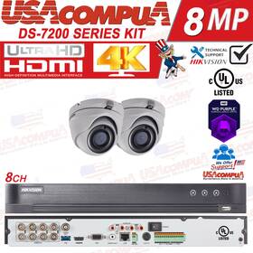 Ds-2ce56f7t-itm Hikvision Cctv Security Camera System Kit 4k Dvr 8ch 3mp Outdoor Ul