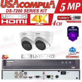 Ds-7204huhi-k1 Hikvision Ds-7204huhi-k1/4-4kt 4ch Security System 4channel 4k Exir Ir 40m Turret Hdd Included