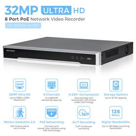 Ds-7608ni-m2 Hikvision Ds-7608ni-m2/8p M Series 32mp 8ch 8poe Nvr 8-ch 8 Mp Decoding Capacity