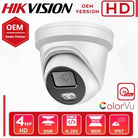 Ds-2cd2347g1-lu Hikvision Oem Colorvu 4mp Turret Ip Camera Mic 4mm Poe Led Light