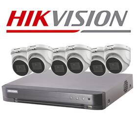 T7208u2ta6 Hikvision 8-ch 5mp Dvr With 2tb Hdd And 6 Turret Camera Kit