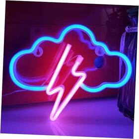 Jinyi Intel 653998474461 Cloud Lightning Neon Light Usb Or 3-aa Battery Powered Blue Pink