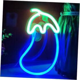 Jinyi Intel 653998474584 Neon Light Usb Or 3-aa Battery Powered Signs Led Desktop Wall Eggplant