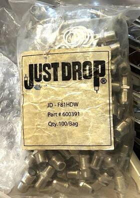 Just Drop F81hdw Pack Of 100 Jd - Part # 600391 Coaxil Cable Connectors New