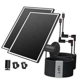 06rb2 Lvhaogui 2 Pack 6w Solar Panel For Ring Camera Outdoor Wireless Fast Black-106-2