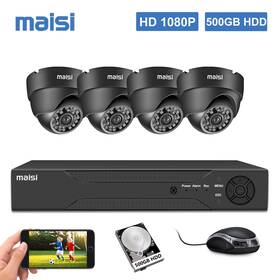 86604 Maisi 4x34110 500gb 1080p Hd 8ch 2mp Dvr Cctv Security Camera System Home Indoor Surveillance