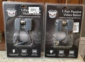 Night Owl 810830020211 New Lot Of 2 Pair Passive Video Balun Converters W Power Cctv System