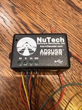 Nutech Ad2usb Ademco / Honeywell Vista Alarm Decoder Black Unused