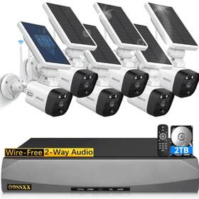 Oossxx 614162978529 6-channel Solar Outdoor Wireless Security Cameras Surveillance Camera