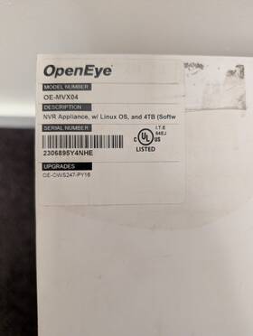 Openeye Oe-mvx04 New Open-box Nvr With Linux Os And 4tb Hard Drive