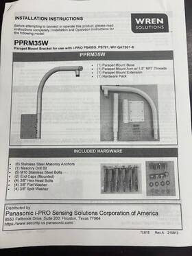 Pprm35w Panasonic Wall Mount For Surveillance Camera