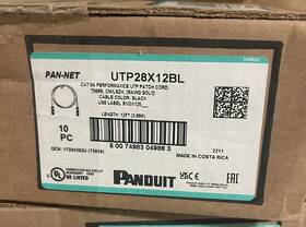Utp28x12bl Panduit Box Of 10 12ft Patch Cord T568b Cat 6a 28awg Solid Black