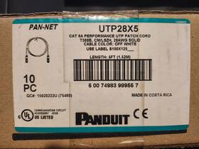 Utp28x5 Panduit Box Of 10 5ft Patch Cord T568b Cat 6a 28awg Off White