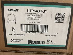 Utp6ax7gy Panduit Box Of 10 7ft 10gig Utp Patch Cord T568b 24awg Solid Gray