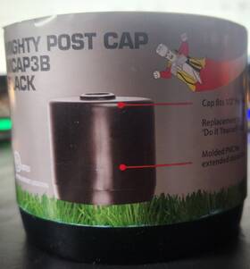 Mcap3b Rab Pvc Mighty Cap - Fits 2.5 Inch 1/2 Threaded Hole Black