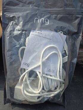 Ring 842861109894 Indoor/outdoor Power Adapter Barrel Plug For Stick Up Cam Plug-in-white-new