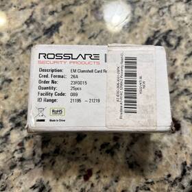 At-erc-26a-3001 Rosslare At-r14c 125khz Clamshell Prox Read-only Card - 25 Pcs