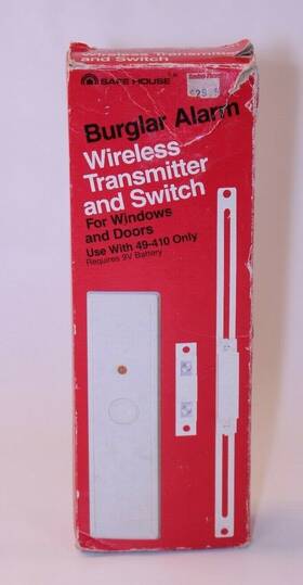 49-411 Safe House New Vtg Burglar Alarm Wireless Transmitter Switch Nos Nib Works Htf Tested