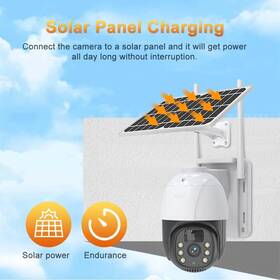 Exf-qs12-b4 Sansco 3mp Wi-fi Home Outdoor Solar Ptz Security Camera 2-way Audio Wireless