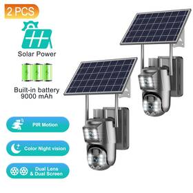 Exf-qs6-b4l-grey Sansco 2pcs Solar Power Ptz 5g Wifi Camera Security 8mp Cctv Hd Waterproof Outdoor Cam