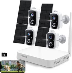 K8508-mw Sansco 10ch Nvr 2k 4mp Solar Wireless Security Camera System Wifi 2-way Audio Pir 128gb