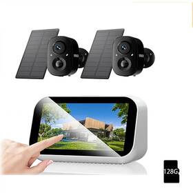 M8-128gb Sansco 4ch Touch Screen Nvr 4mp Wireless Cctv Solar Camera System 2-way Audio 128gb