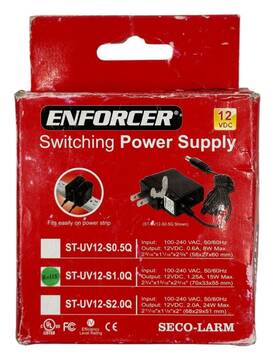 St-uv12-s1.0q Seco-larm Enforcer Power Supply 12vdc Regulated 1.25 Amp Output
