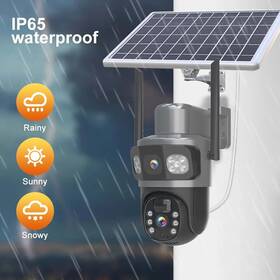 Exf-qs16-b4l-grey Solar Sansco Powered 4mp Wireless Security Camera Wifi 2-way Audio Ptz Dual-lens