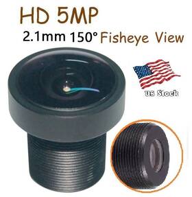 Lmc060f162mp Sunvision Surveillance Fisheye Hd 5.0mp 2.1mm Ir Cctv Lens 1/2.5 Inch 150 Degrees M12 For Security Camera