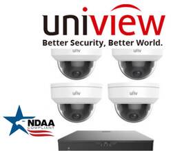 Ek-s31p4d44t1 Uniview Unv Ip67 Ndaa Audio 4x4mp Ip Dome Camera 4k 4-ch Nvr Security System