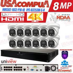 Uniview Ipc-d3253w-s-n 16ch 4k Nvr Ndaa Network 12 X Audio Ip Camera Security Kit